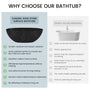 65" Freestanding Solid Surface Oval Bathtub in Marble Look Finish