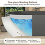 59" Dark Grey Solid Surface Freestanding Bathtub with Modern Industrial Elegance