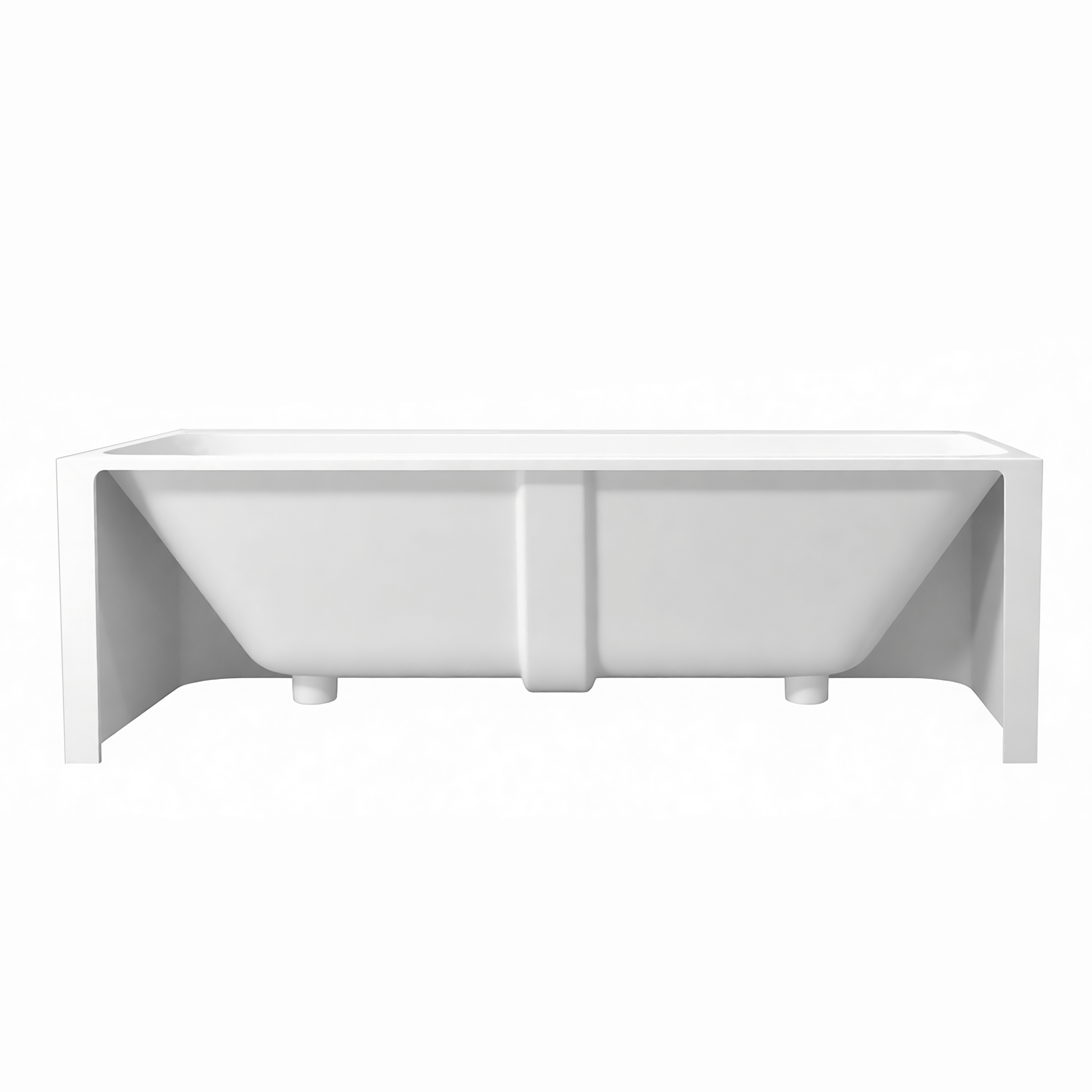 55"/59"/63"/67"/71" Rectangular Matte White Solid Surface Alcove Soaking Tub