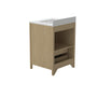 24"/36" Single Sink Bathroom Vanity with Light Natural Wood & Marble Top
