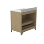 24"/36" Single Sink Bathroom Vanity with Light Natural Wood & Marble Top