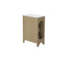 12" Corner Bathroom Vanity with Light Natural Wood & 3 Drawers