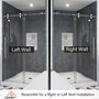 48"x76" Frameless Single Sliding Shower Door in Matte Black/Brushed Nickel/Chrome, Reversible Installation