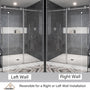 60"x76" Single Sliding Frameless Shower Door in Matte Black/Brushed Nickel/Chrome, Stainless Steel Wheels featuring an Anti-Skid Design