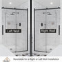 48"x76" Sleek Frameless Single Sliding Shower Door in Matte Black/Brushed Nickel/Chrome with Anti-jump Technology