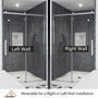 48"x76" Sleek Frameless Single Sliding Shower Door in Matte Black/Brushed Nickel/Chrome with Anti-jump Technology