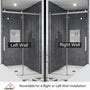 48"x76" Sleek Frameless Single Sliding Shower Door in Matte Black/Brushed Nickel/Chrome with Anti-jump Technology