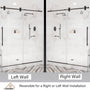 60"x76" Single Sliding Frameless Shower Door in Matte Black/Brushed Nickel/Chrome, 5/16" Thick Tempered Glass with SGCC Certification, Reversible Design