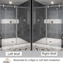 60"x76" Single Sliding Frameless Shower Door in Matte Black/Brushed Nickel/Chrome, 5/16" Thick Tempered Glass with SGCC Certification, Reversible Design