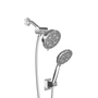 4.7" Chrome Round Shower Head Combo with 7 Spray Modes and Multi-Function Handheld Shower Head