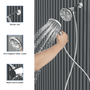 4.7" Chrome Round Shower Head Combo with 7 Spray Modes and Multi-Function Handheld Shower Head