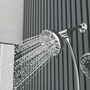 4.7" Chrome Round Shower Head Combo with 7 Spray Modes and Multi-Function Handheld Shower Head