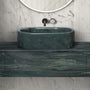 23.6" Natural Marble Vessel Sink with Polished Finish – Real Stone Bathroom Basin in  Beige Gold/White Natural/Gray/Green