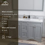 CASAINC 60 x 22 x 35.4 in. Solid Wood Bath Vanity with Marble Top and Backsplash in Gray/White (No/With Mirror)