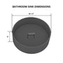 17in Bathroom Concrete Round Vessel Sink with Drainer in Black Earth / Mottled Bluish Grey / Taupe Clay