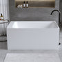51" Modern Freestanding Stone Resin Soaking Bathtub in Matte White