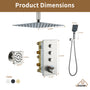 12'' Shower System With 3-Function Shower Head & 6 Body Jets