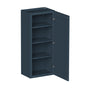 Cyber Grey RTA 9"-21"W x 12"D x 30"-42"H 15-Size Standard Wall Cabinet with Door and Shelves