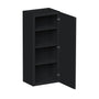 Slim Ebony Black Shaker RTA 9"-21"W x 30"/36"/42"H x 12"D 15-Size Single Door Standard Wall Cabinet