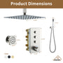 12'' Thermostatic Luxury Rainfall Shower System With 6 Body Jets