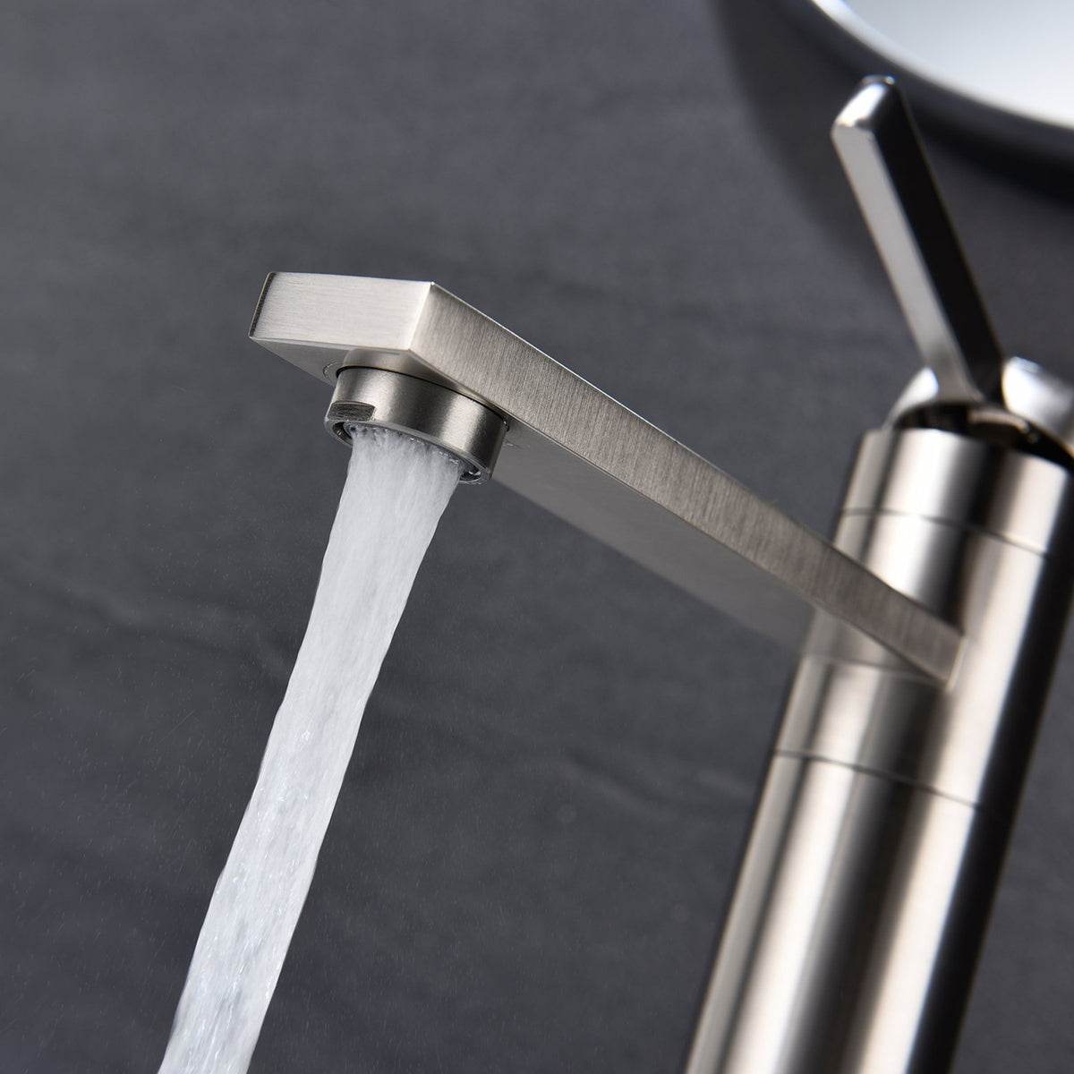 Single Handle Sink Vanity Bathroom Faucet in Brushed Nickel-CASAINC