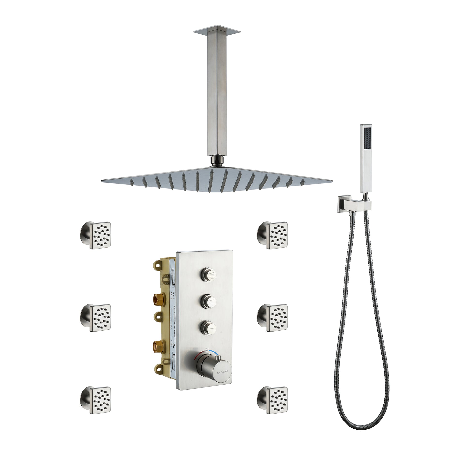 3 Functions 12 Inch Thermostatic Shower System
