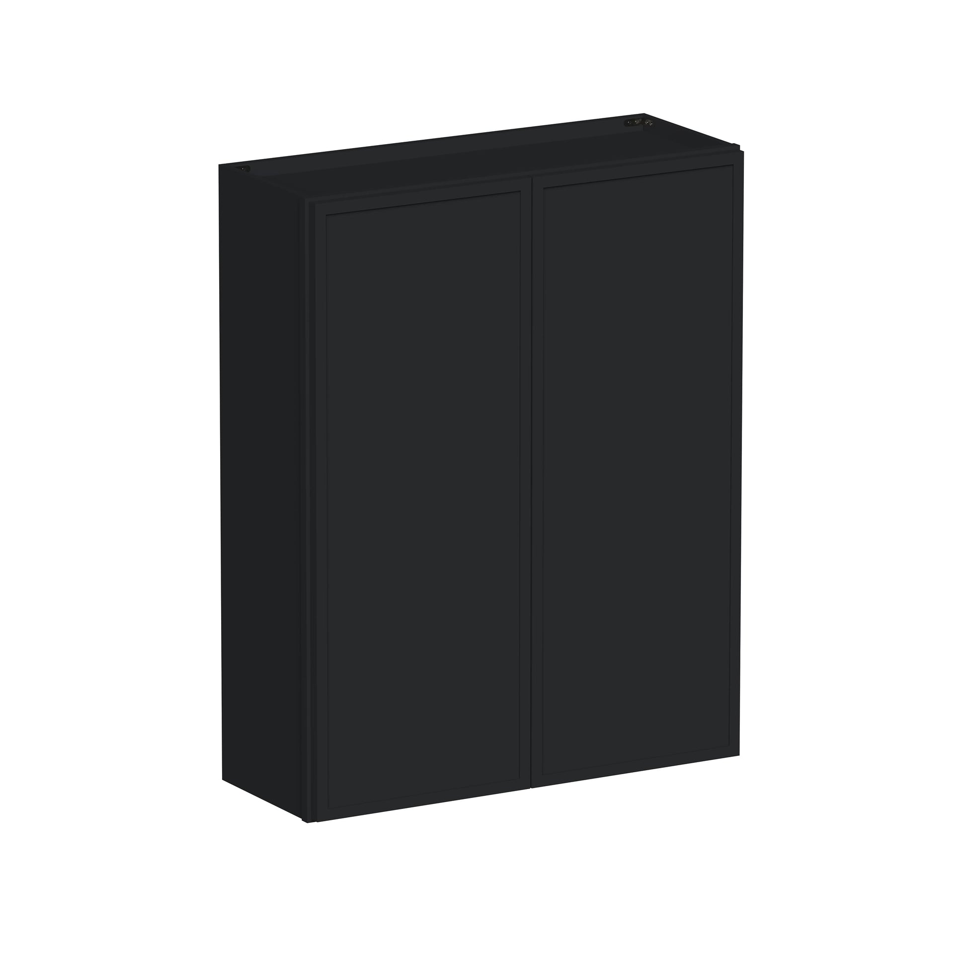 Slim Ebony Black Shaker RTA 24"-36"W x 30"/36"/42"H x 12"D 15-Size Standard Wall Cabinet with 2 Doors