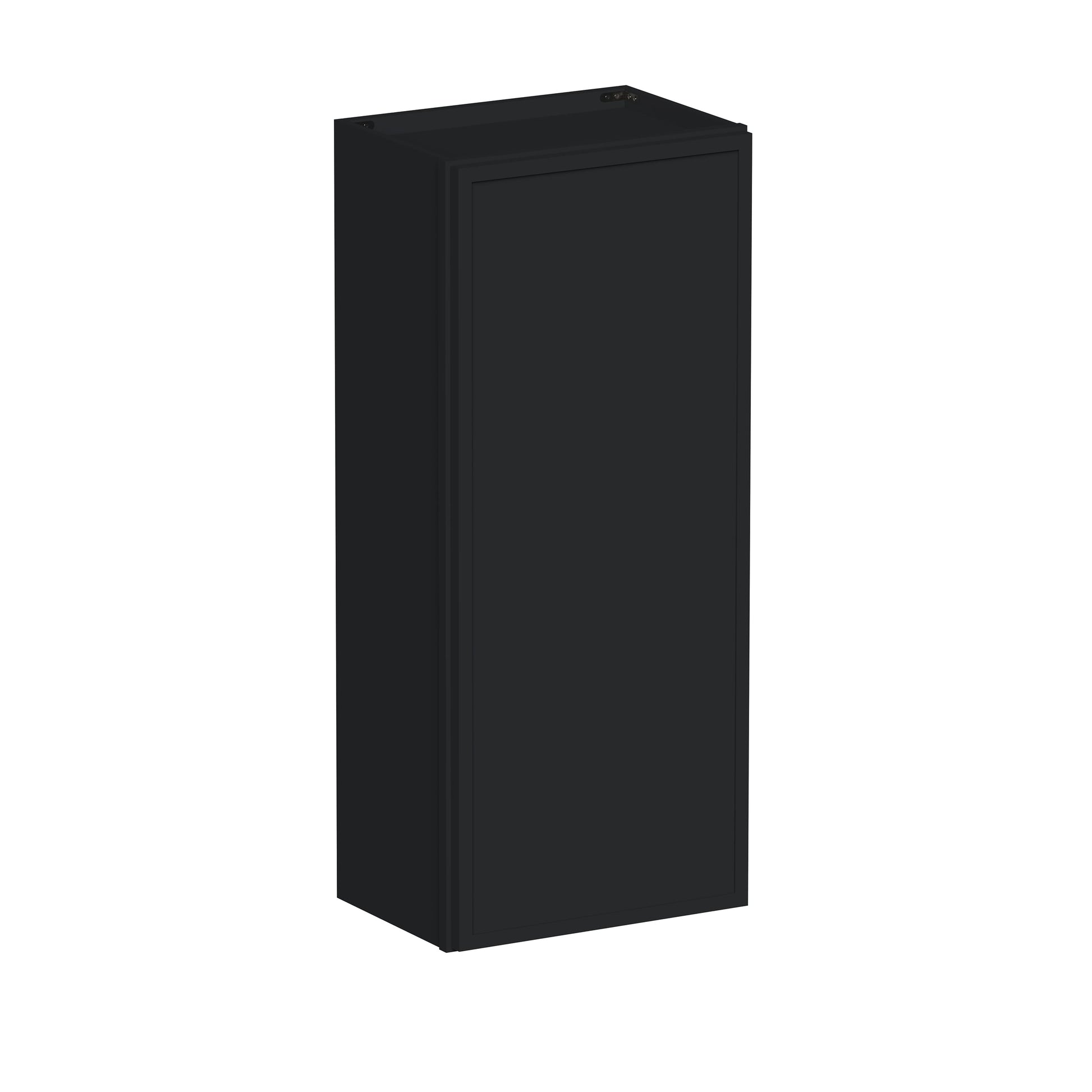 Slim Ebony Black Shaker RTA 9"-21"W x 30"/36"/42"H x 12"D 15-Size Single Door Standard Wall Cabinet