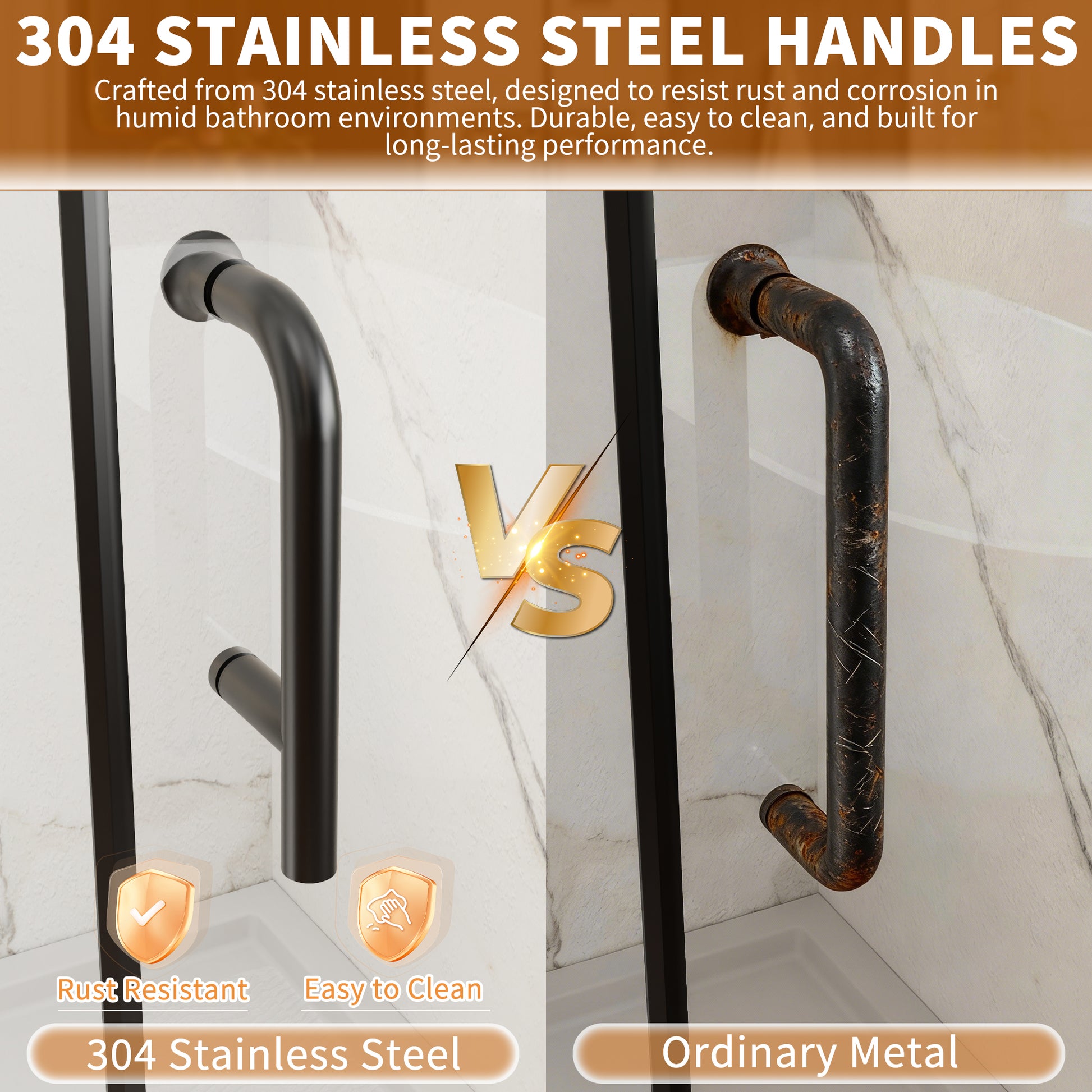 42" x 72" Framed Sliding Shower Door with Soft-Close Mechanism and 6mm Tempered Glass