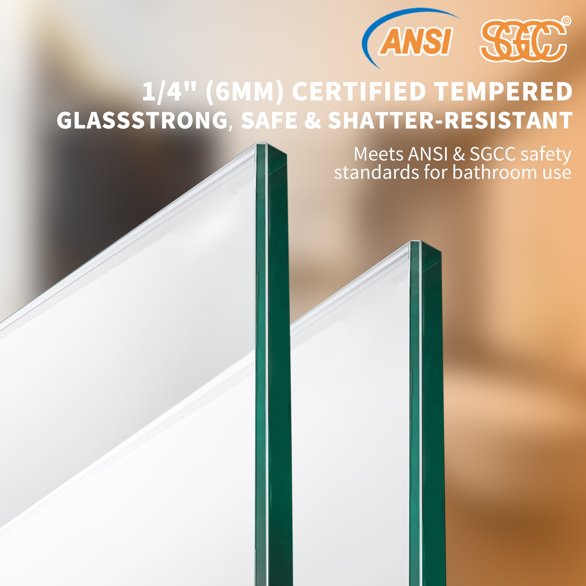 42" x 72" Framed Sliding Shower Door with Soft-Close Mechanism and 6mm Tempered Glass