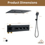 4 Functions 12 Inch Ceiling Mounted Thermostatic Shower System, Valve Included