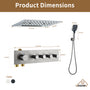 4 Functions 12 Inch Ceiling Mounted Thermostatic Shower System
