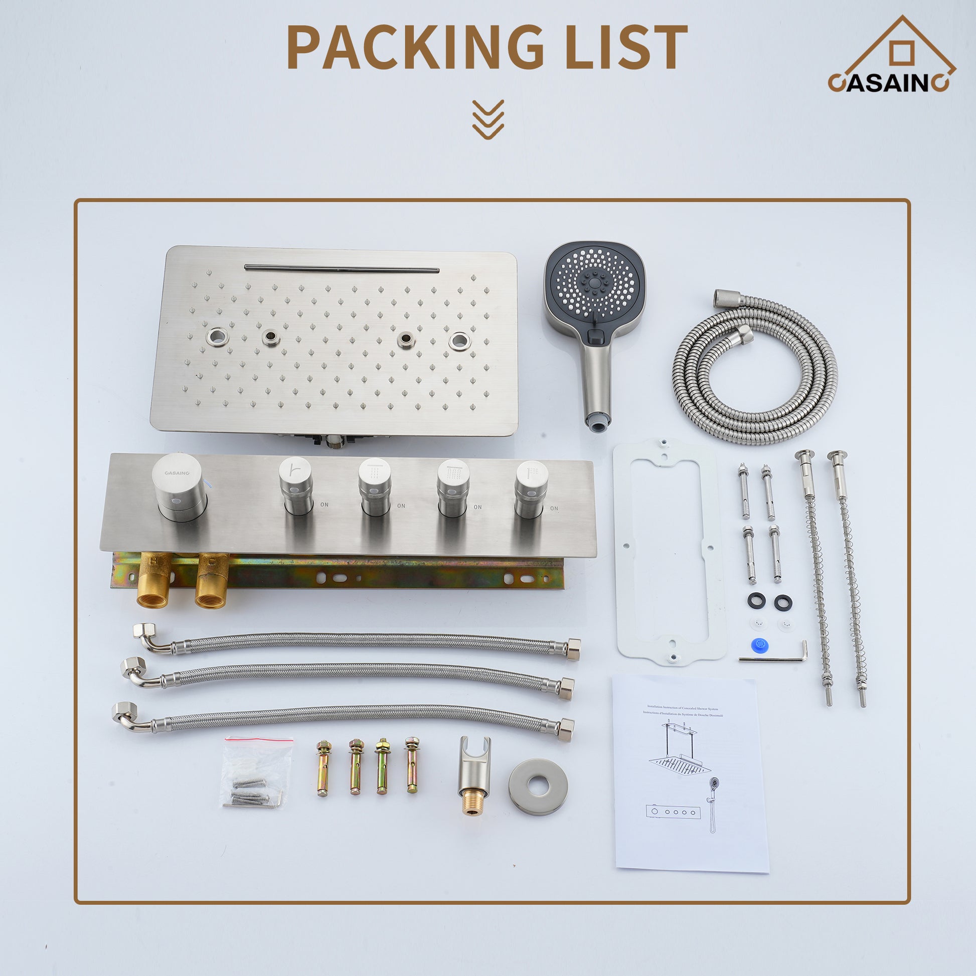 4 Functions 12 Inch Ceiling Mounted Thermostatic Shower System