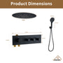 20 Inch Luxury Thermostatic Shower System in Matte Black
