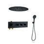 20 Inch Luxury Thermostatic Shower System Dual Shower Heads in Matte Black, bathroom shower head, such a way valve included, temperature control