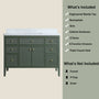 30"/36"/48" Freestanding Single Sink Bathroom Vanity with Solid Wood Construction & Marble Top