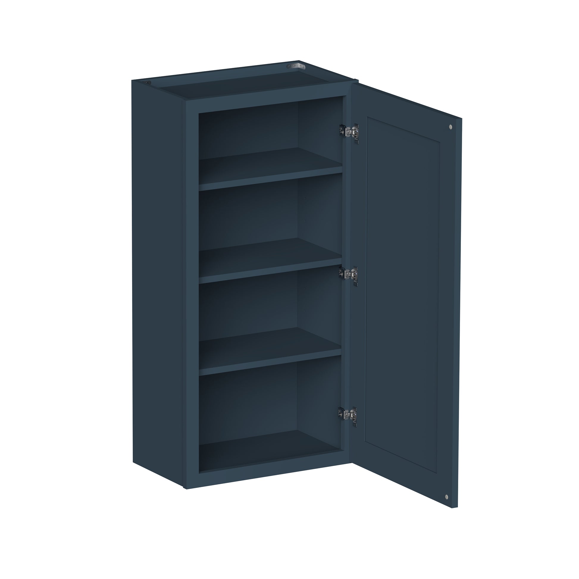 Cyber Grey RTA 9"-21"W x 12"D x 30"-42"H 15-Size Standard Wall Cabinet with Door and Shelves