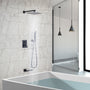 10-inch Wall-Mount Matte Black Shower System with Tub Filler