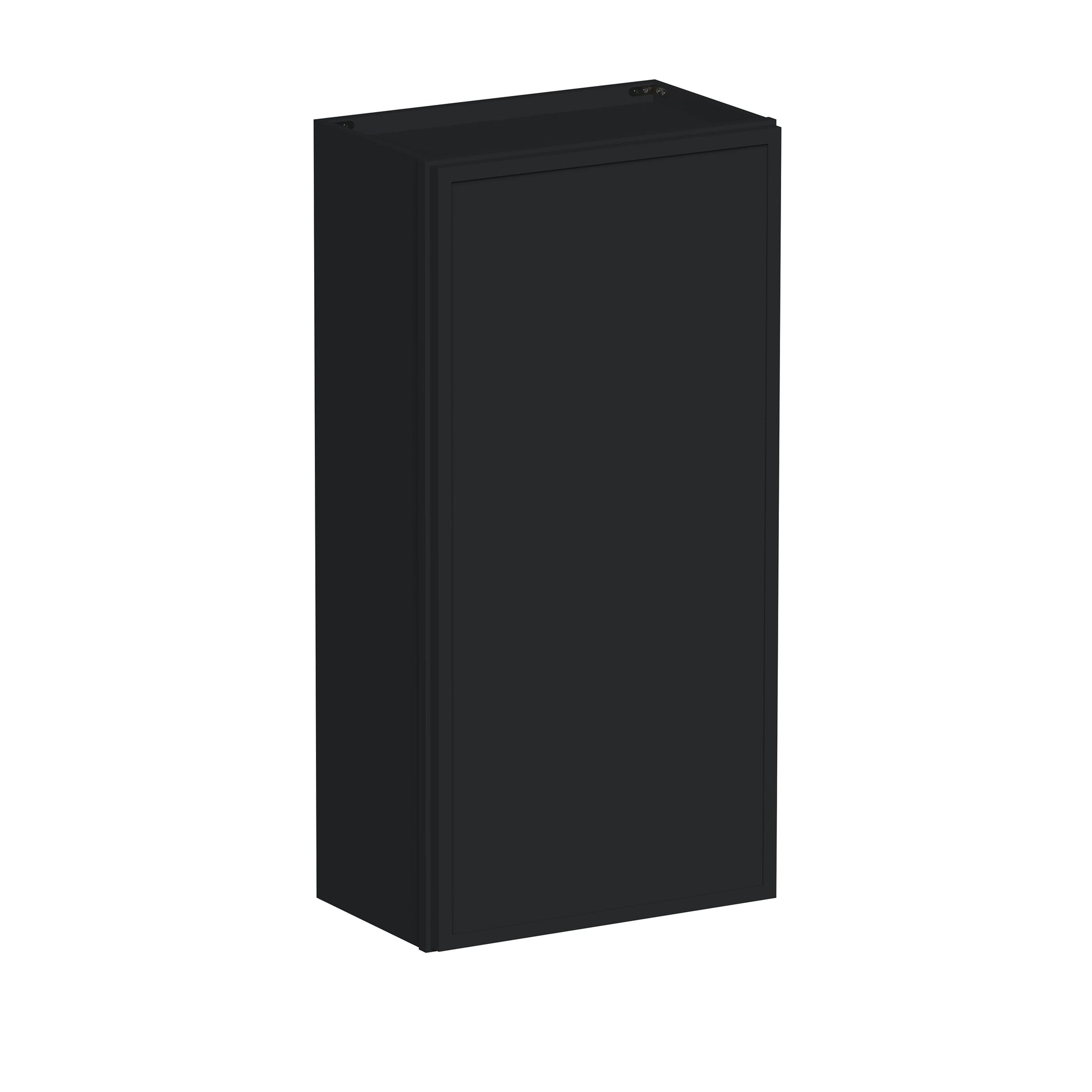 Slim Ebony Black Shaker RTA 9"-21"W x 30"/36"/42"H x 12"D 15-Size Single Door Standard Wall Cabinet