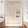 48" x 72" Framed Single Sliding Shower Door in Chrome/Brushed Nickel/M