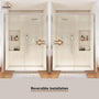 48" x 72" Framed Single Sliding Shower Door in Chrome/Brushed Nickel/M