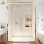 48" x 72" Framed Single Sliding Shower Door in Chrome/Brushed Nickel/M