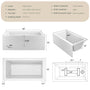 60" Luxury Drop-In Acrylic Soaking Bathtub with Square Interior