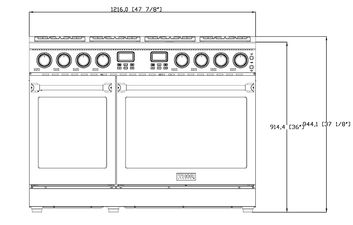 48 Inch Gas Range – Contemporary Professional