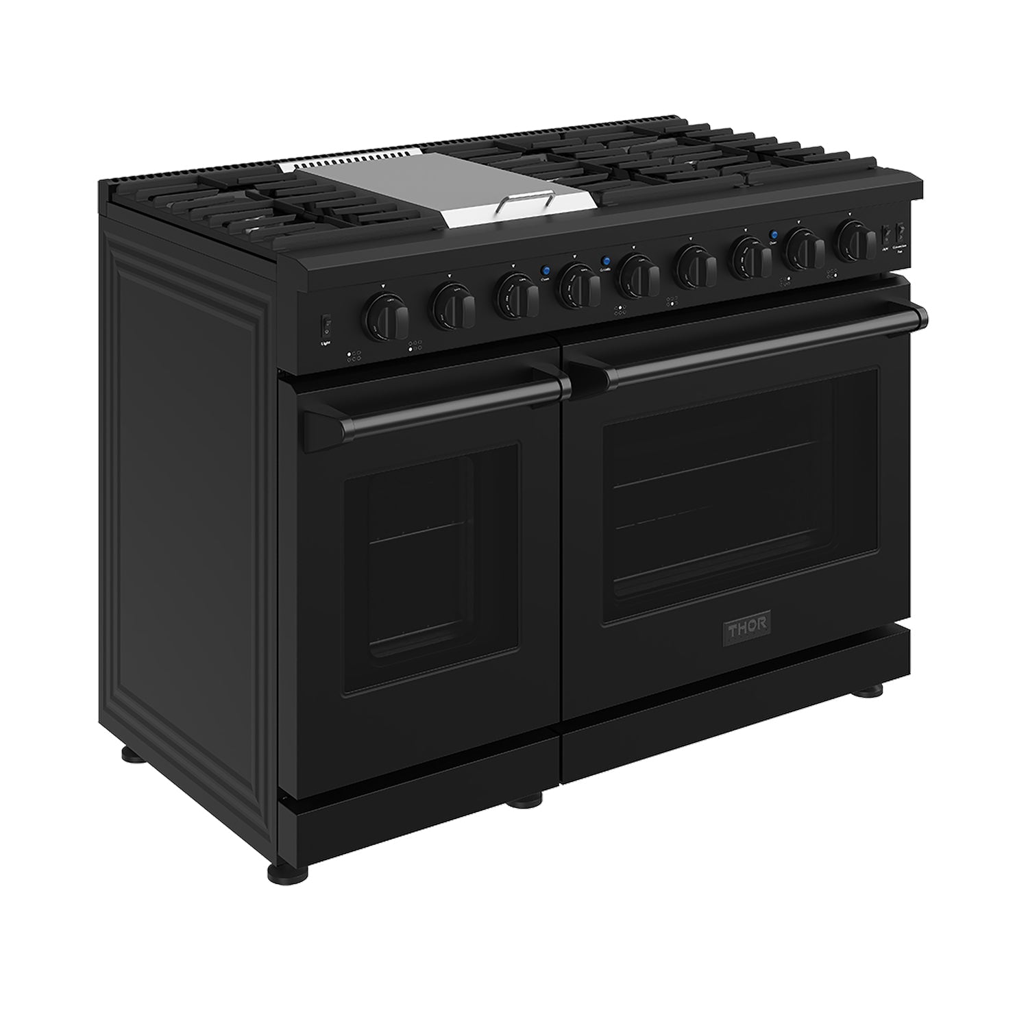 48 Inch Professional Gas Range in Black/White