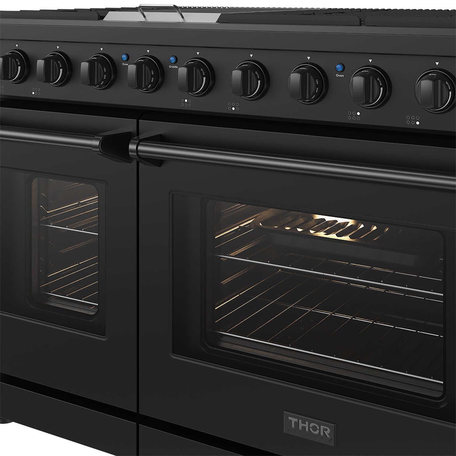 48 Inch Professional Gas Range in Black/White