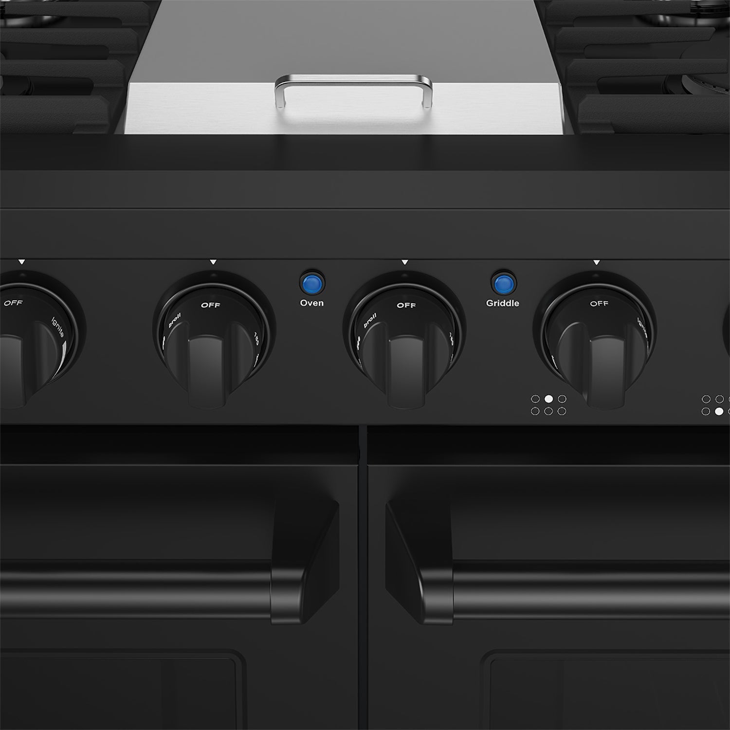 48 Inch Professional Gas Range in Black/White