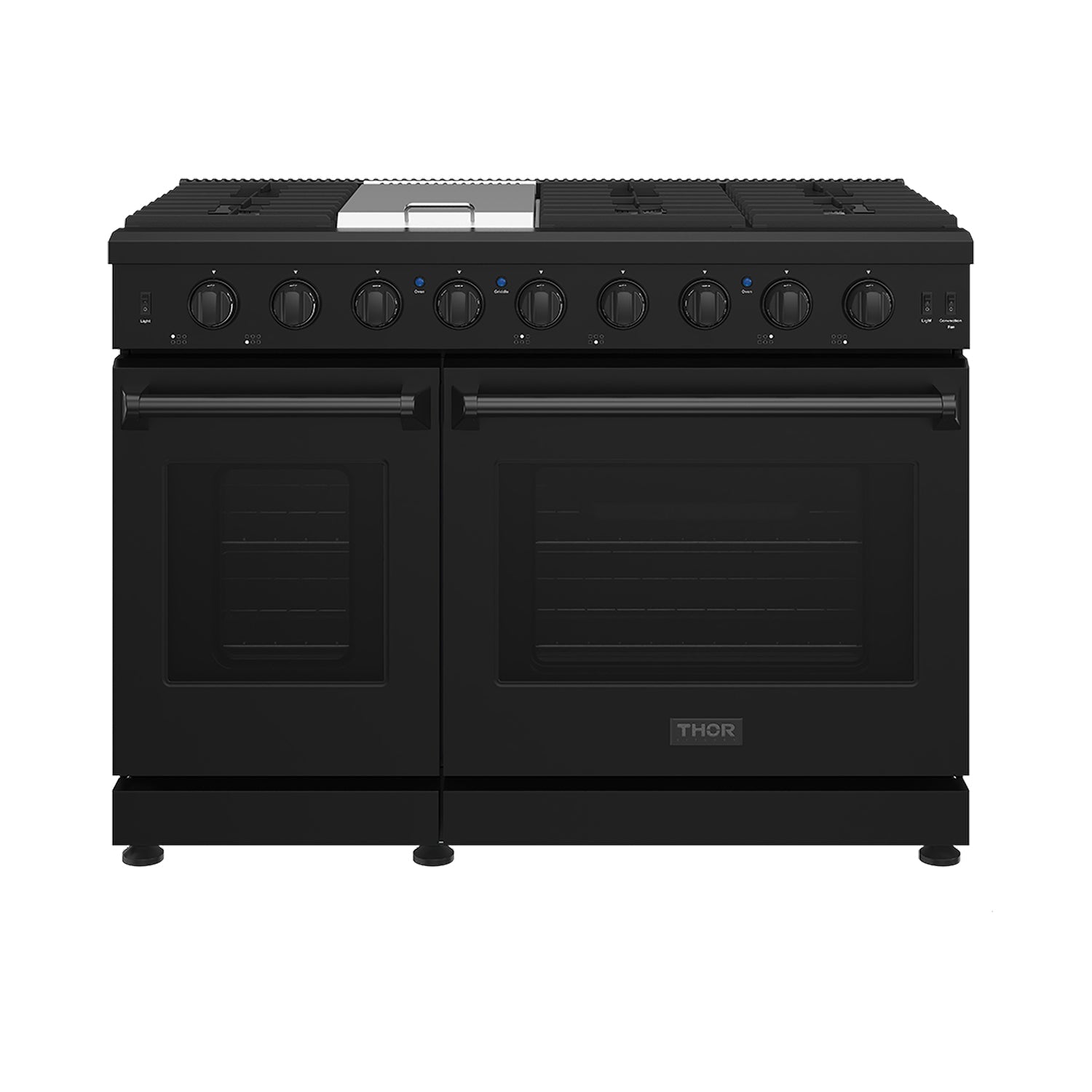 48 Inch Professional Gas Range in Black/White