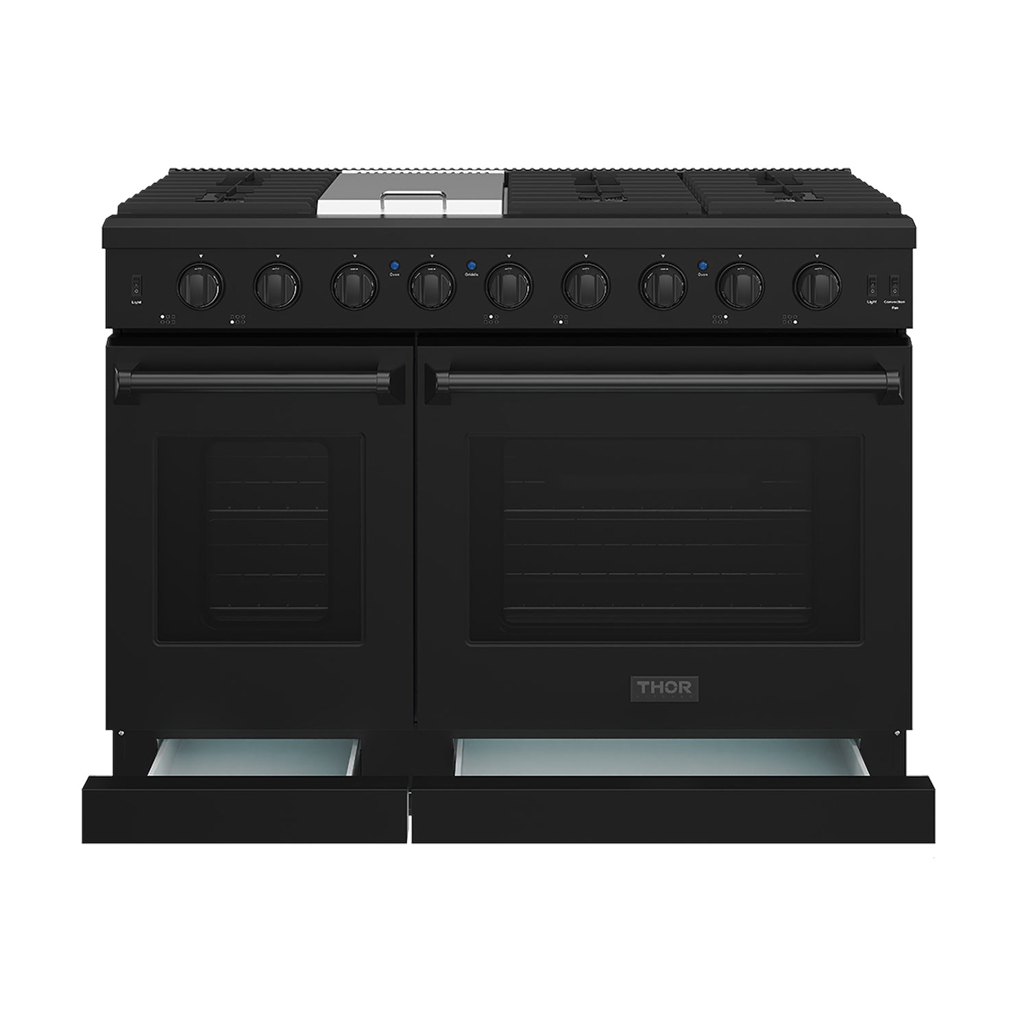 48 Inch Professional Gas Range in Black/White