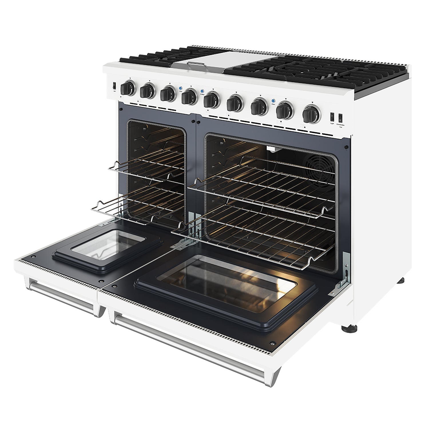 48 Inch Professional Gas Range in Black/White